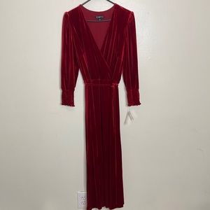 INC International Concepts Velvet Faux-Wrap Dress size 14